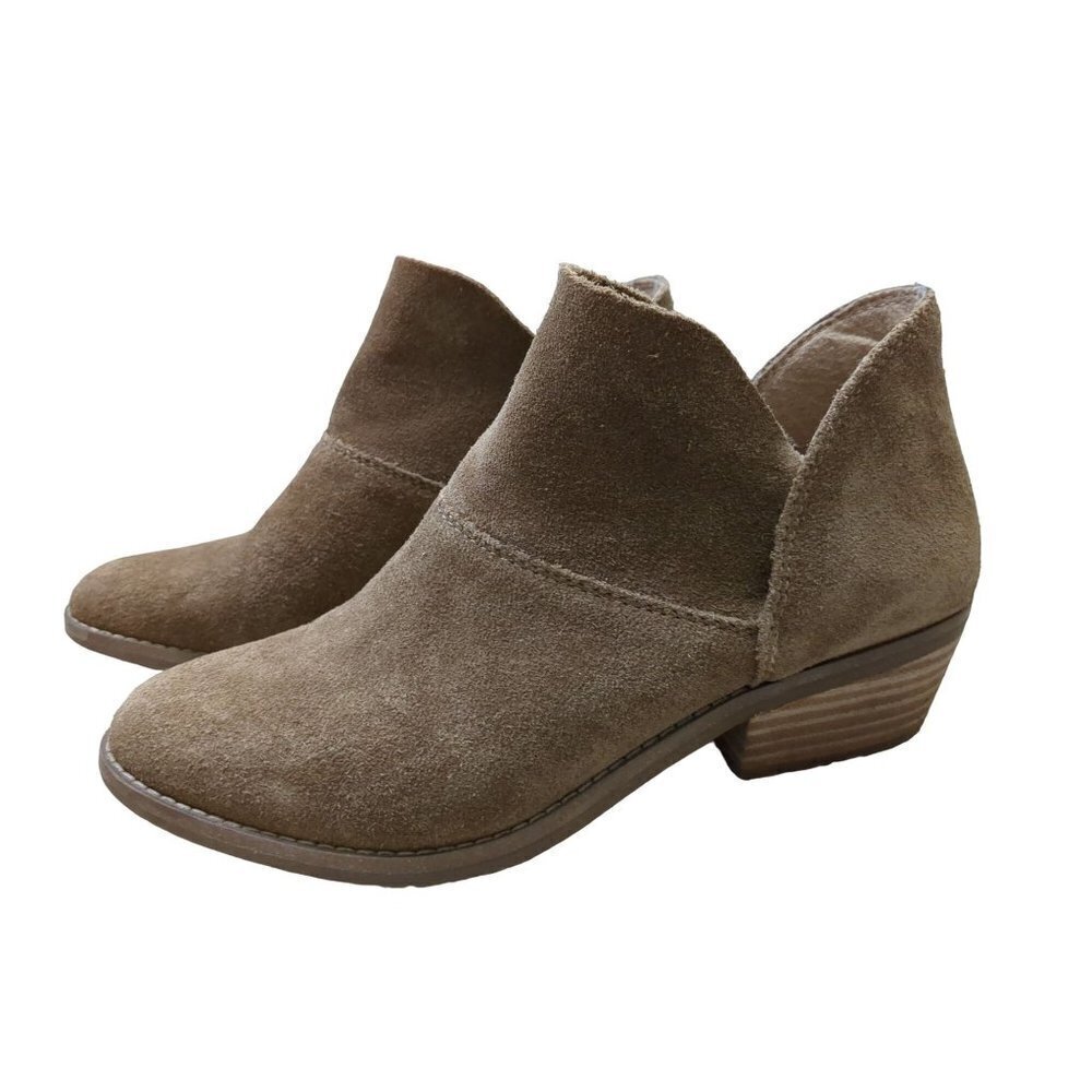 Lucky Brand Fahmida Ankle Bootie Boot Tan Suede Leather Womens 6.5